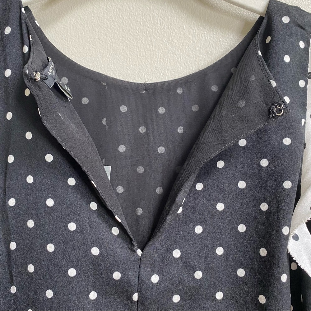 Ann Taylor Black Polka Dot Ruffle Shift Dress Size Small Petite - Picture 13 of 16